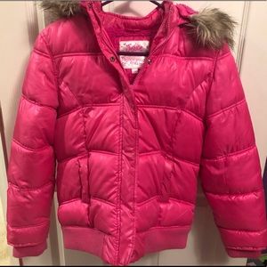 Girls Justice Pink Puffer Winter Jacket size 14